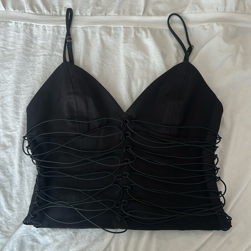 White Fox Strappy Tank Corset like Tank